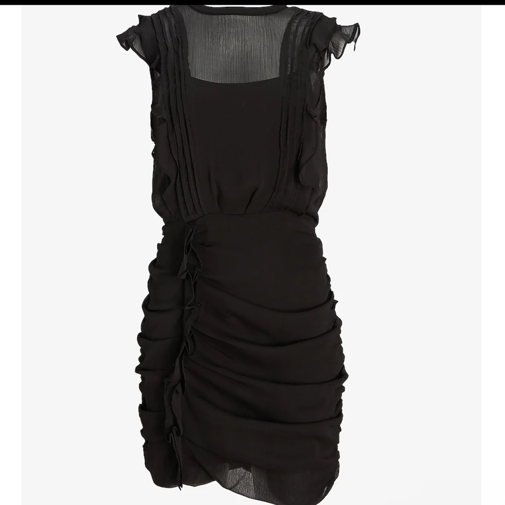Express Ruched Ruffle Sheath Dress - Picture 3 of 4